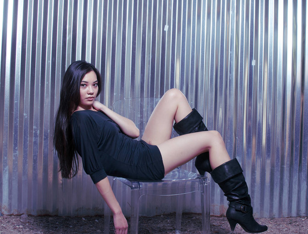 Beautiful young Asian Model with long gorgeous hair - Foto, Bild
