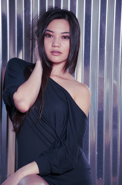 Beautiful stylish Asian model fashion shoot - Photo, Image