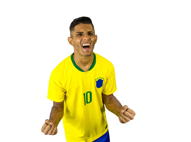 Brasileño fan fútbol persona vibrante
 - Foto, Imagen