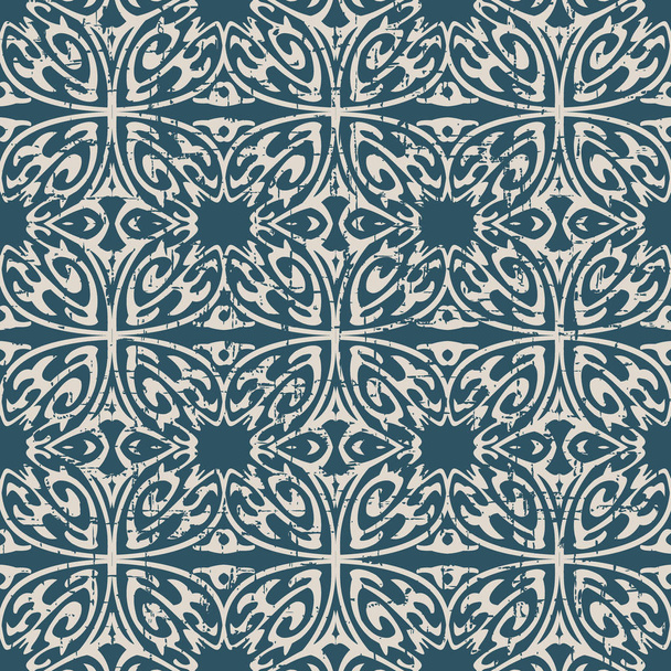Worn out antique seamless background Curve Cross Spiral Flower F - Vector, afbeelding