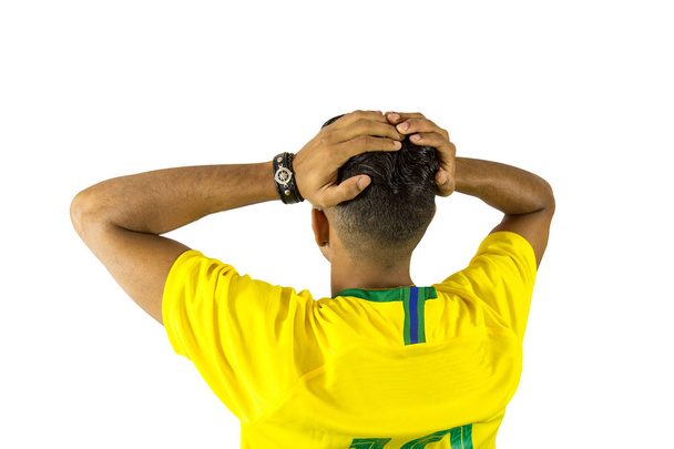 Βραζιλίας ανεμιστήρα ποδόσφαιρο ζωντανό πρόσωπο - Φωτογραφία, εικόνα