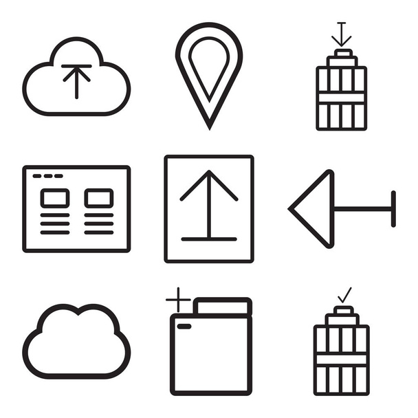 Набір з 9 простий редаговані таким ікон, як сміття, папки, обчислювальним - Вектор, зображення