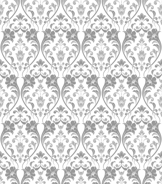 Traditional seamless silver wallpaper - Vector, afbeelding
