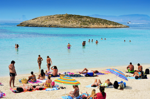 SES illetes plaży w formentera, Baleary, Hiszpania - Zdjęcie, obraz