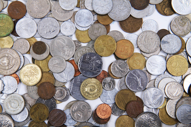 Evropská staré mince peníze pozadí - Fotografie, Obrázek