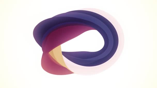 Soft colors flat 3D curved donut candy seamless loop abstract shape animation background new quality universal motion dynamic animated colorful joyful video footage - Footage, Video
