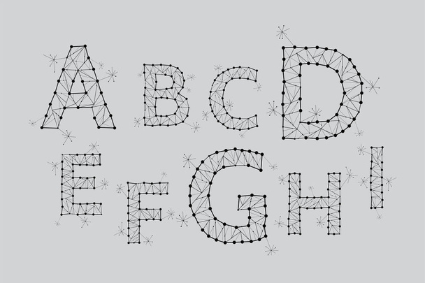 Particles font - typography design - Vector, Image