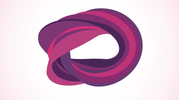 Soft colors flat 3D curved purple donut candy seamless loop abstract shape animation background new quality universal motion dynamic animated colorful joyful video footage - Footage, Video