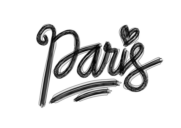 Όνομα χειρόγραφη πόλη Παρίσι. Καλλιγραφία χέρι-γράμματα. - Φωτογραφία, εικόνα