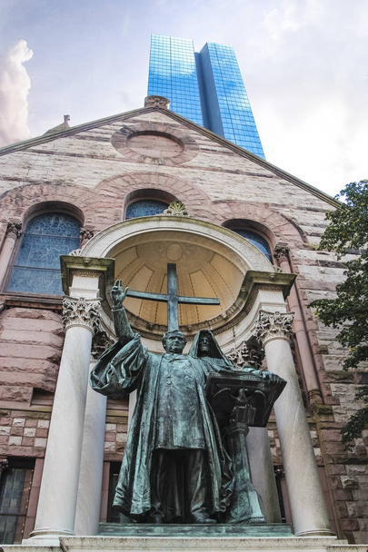 Phillips Brooks statue at Trinity church in Boston Massachusetts - Photo, Image