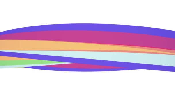 Yumuşak renkler düz 3d eğri gökkuşağı candy çizgi sorunsuz döngü soyut şekil animasyon arka plan yeni kalite evrensel hareket dinamik animasyonlu renkli neşeli video görüntüleri - Video, Çekim