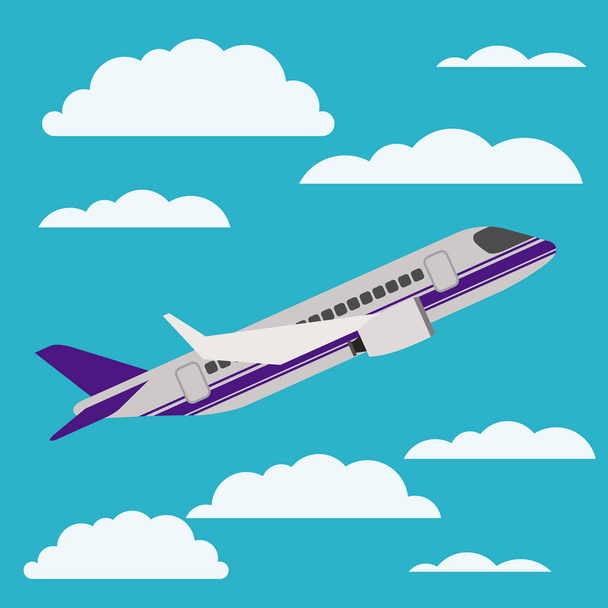 samolot latający z cloudscape - Wektor, obraz
