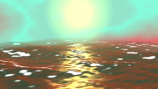 Meer Meereslandschaft Ozeanwellen animiert - Filmmaterial, Video