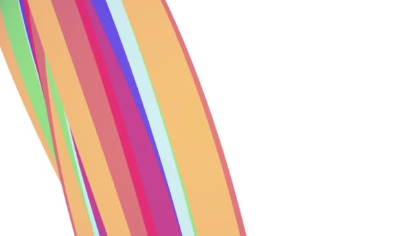 weiche Farben flach 3d gekrümmte Regenbogen Süßigkeiten Linie nahtlose Schleife abstrakte Form Animation Hintergrund neue Qualität universelle Bewegung dynamisch animierte bunte fröhliche Videoaufnahmen - Filmmaterial, Video