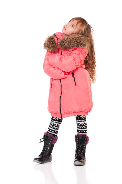 Kislány a téli ruházat - Fotó, kép