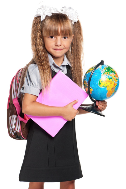 Little girl with globe - Φωτογραφία, εικόνα