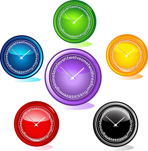 Illustration de différentes horloges
 - Vecteur, image