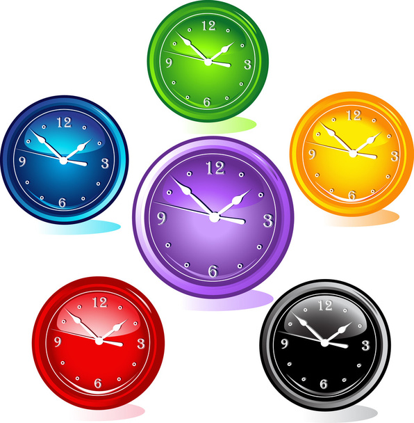 Illustration of different clocks - Вектор,изображение