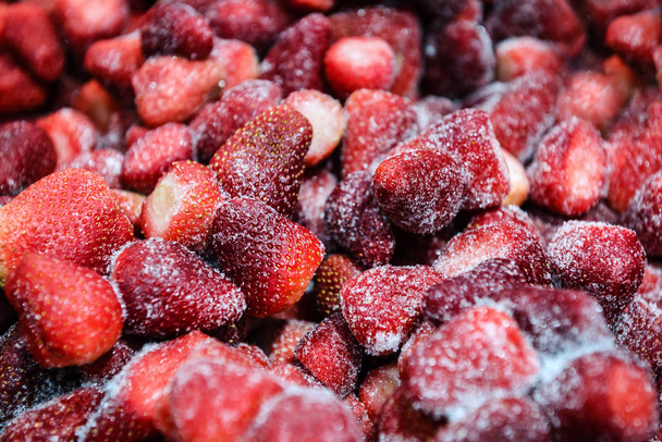 sweet frozen strawberries texture - Fotó, kép