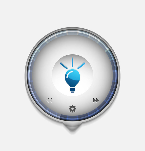 Light bulb, new idea concept web button - Vektor, Bild