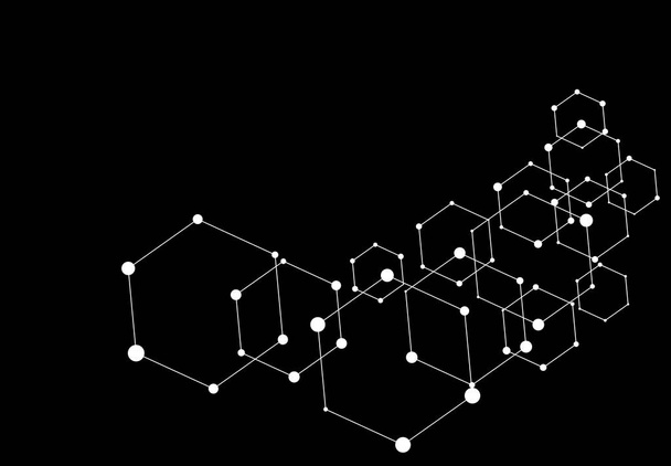 hexagone points connectés fond, papier peint molécule abstraite
 - Vecteur, image