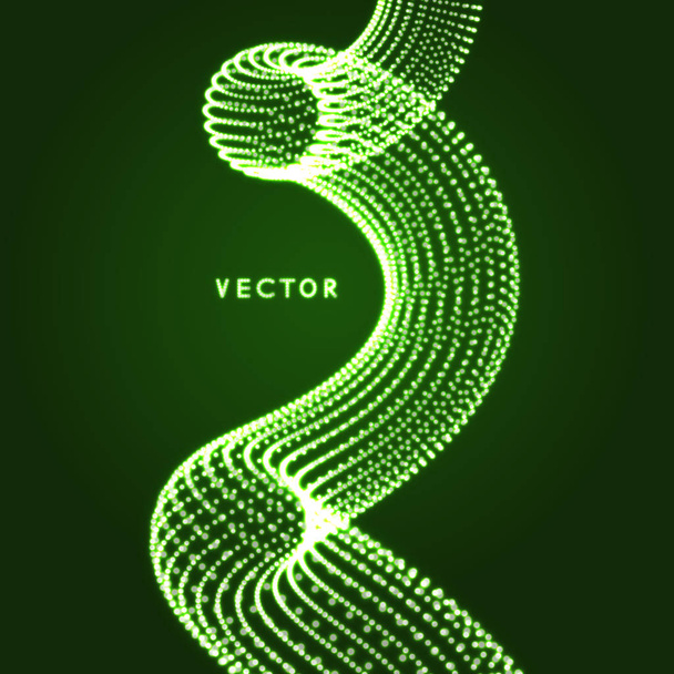 Spiral. Connection Structure. Abstract grid design. 3d vector Illustration for science, technology.  - ベクター画像