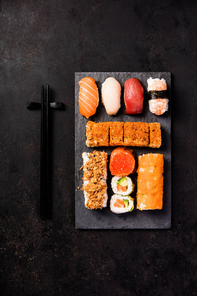 Flat-lay of sushi set - Фото, зображення