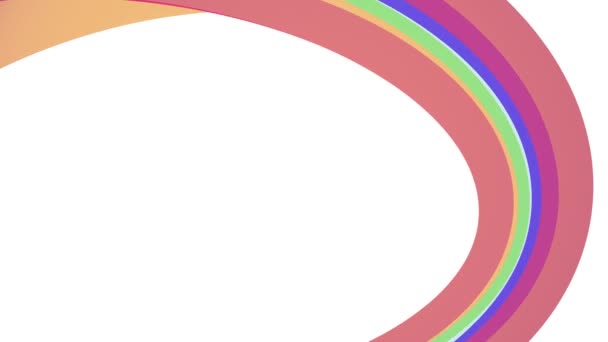 weiche Farben flach Regenbogen Rahmen gebogene Süßigkeiten Linie nahtlose Schleife abstrakte Form Animation Hintergrund neue Qualität universelle Bewegung dynamische animierte bunte fröhliche Videoaufnahmen - Filmmaterial, Video