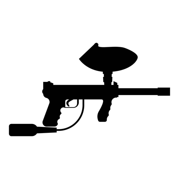 Silah paintball simge siyah renkli düz stil basit görüntü illüstrasyon için - Vektör, Görsel