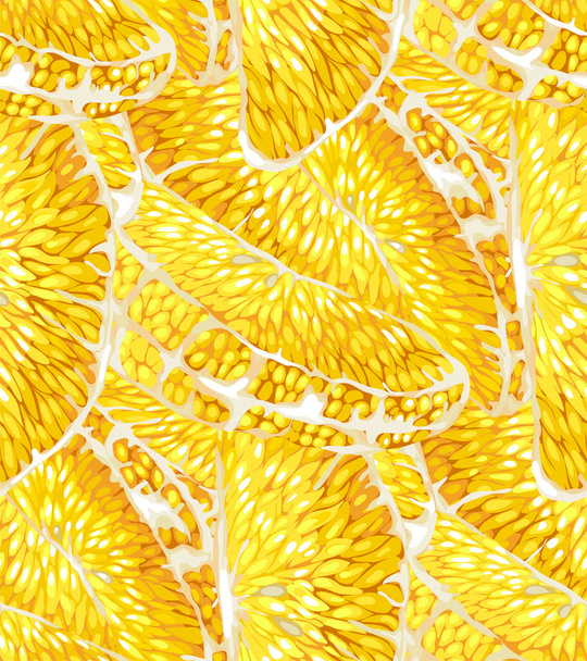 Seamless Cirtus orange tree slices pattern with realistic vector - Vector, Image