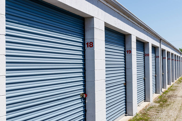 Numbered self storage and mini storage garage units  - Photo, Image