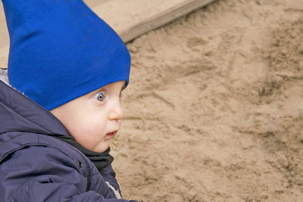 Surprised little boy with open-eyed - Zdjęcie, obraz