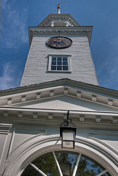 Close-up van new england kerk steeple - Foto, afbeelding