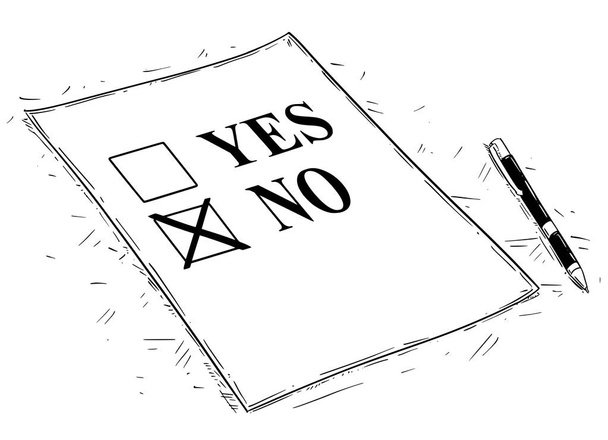 Dessin artistique vectoriel Illustration du formulaire de questionnaire Oui et Non
 - Vecteur, image