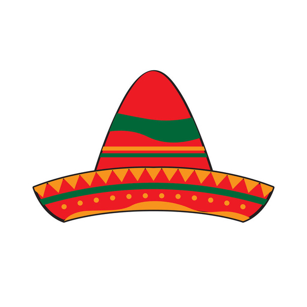 Traditional mexican hat - Διάνυσμα, εικόνα