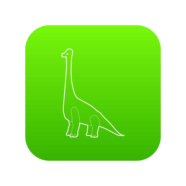 Diplodocus icon green vector - Vector, Imagen