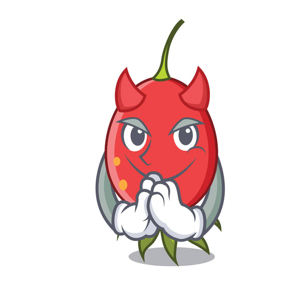 Devil rosehip mascot cartoon style vector illustration - Vector, imagen