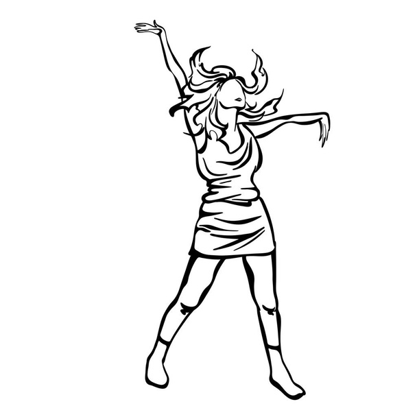 Beautiful dance of a young girl - Vector, Image