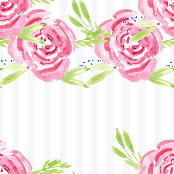 Hand-painted watercolor floral rose Pattern - Fotografie, Obrázek