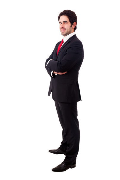 young business man full body isolated on white background - Foto, Imagen