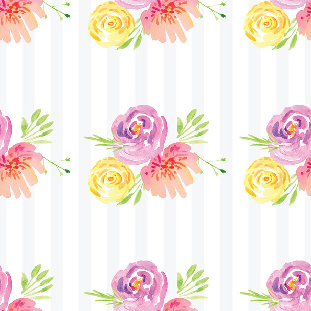 Hand-painted watercolor floral rose Pattern - Foto, afbeelding