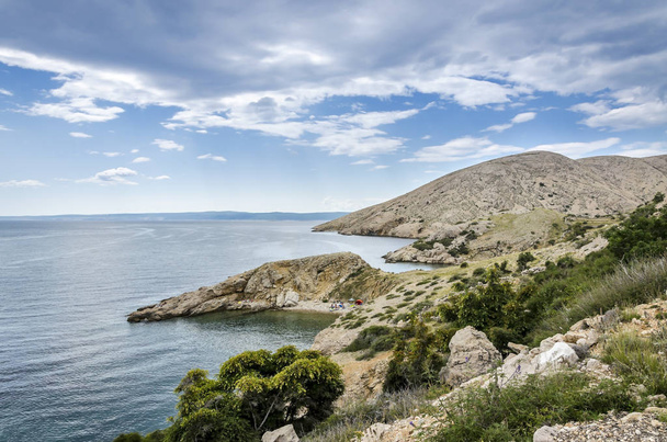 Panoramiczny widok na wyspę Krk, Chorwacja - Zdjęcie, obraz