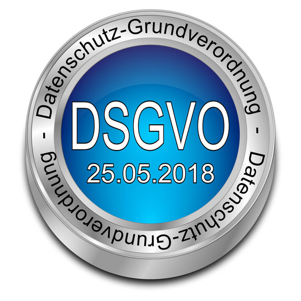 blaue dsgvo-Datenschutzgrundverordnung - 3D-Abbildung - Foto, Bild