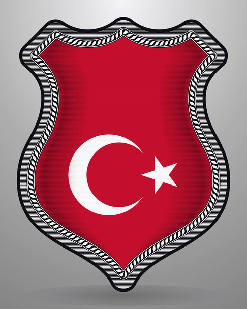 Bandera de Turquía. Insignia de Vector e Icono
 - Vector, Imagen