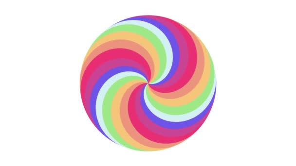 Spiraal vorm regenboogkleuren cirkel eamless lus rotatie animatie achtergrond nieuwe kwaliteit universele beweging dynamische geanimeerde kleurrijke vrolijke cool mooie videobeelden - Video