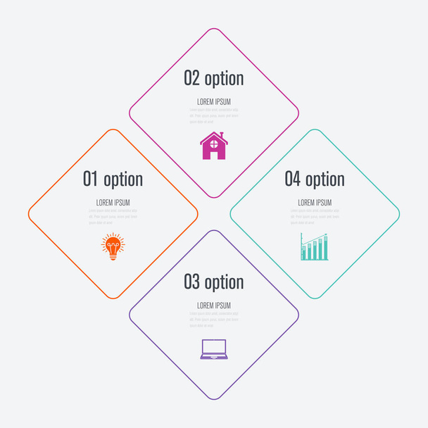 Vector illustration infographics 4 options - Vector, Image