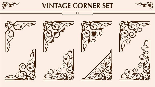 Vintage corner set - Vector, imagen