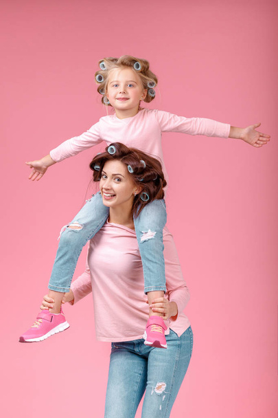 mother and daughter having fun together - Фото, зображення
