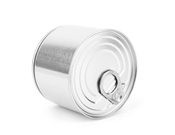 Close-up various metal and white tin can on white background sep - Fotoğraf, Görsel