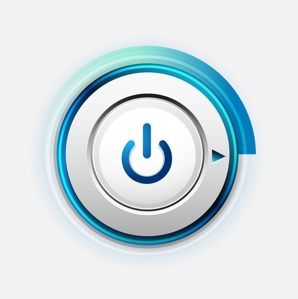 Power button technology logo, digital art techno concept, on off icon - Vector, Image